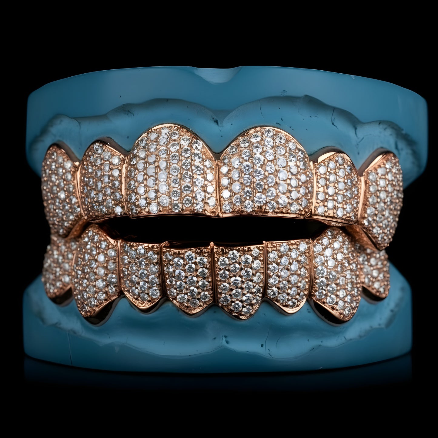 Gold With VS-1 Diamonds Honey Comb