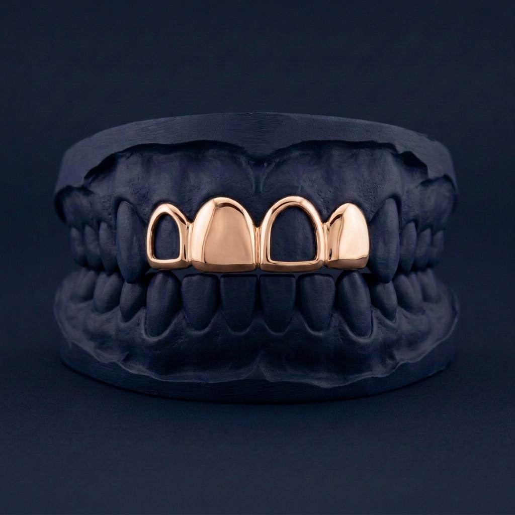 Silver Four Teeth Alternating