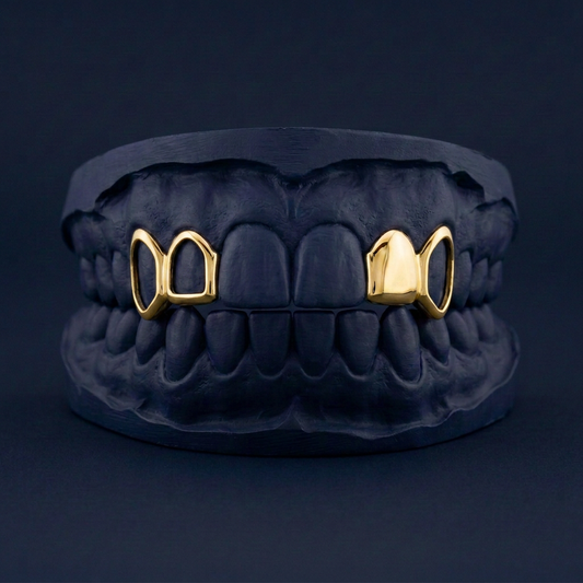 Gold Four Teeth 2 Solid 2 Open