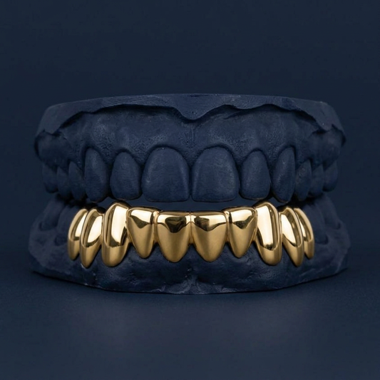 Gold Eight Tooth Solid Bottom