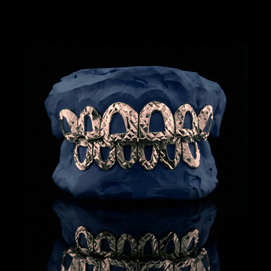 Crystal Window - Silver Open Face Diamond Cut Grillz - custom grillz, view 2