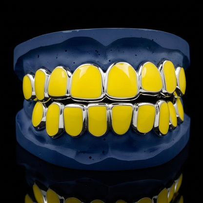 Silver Enamel Grillz - custom grillz, view 2