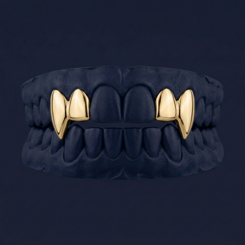 Wolf Pack - Gold Four Teeth Fang Grillz