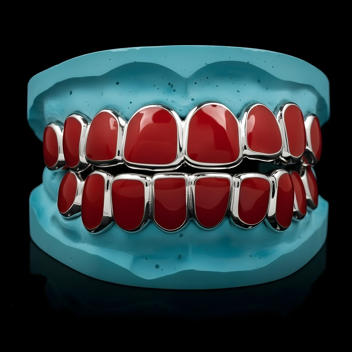 Silver Enamel Grillz