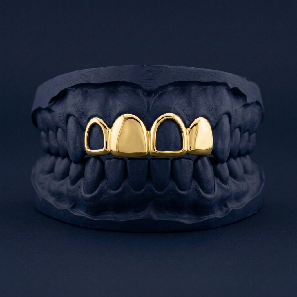 Silver Four Teeth Alternating