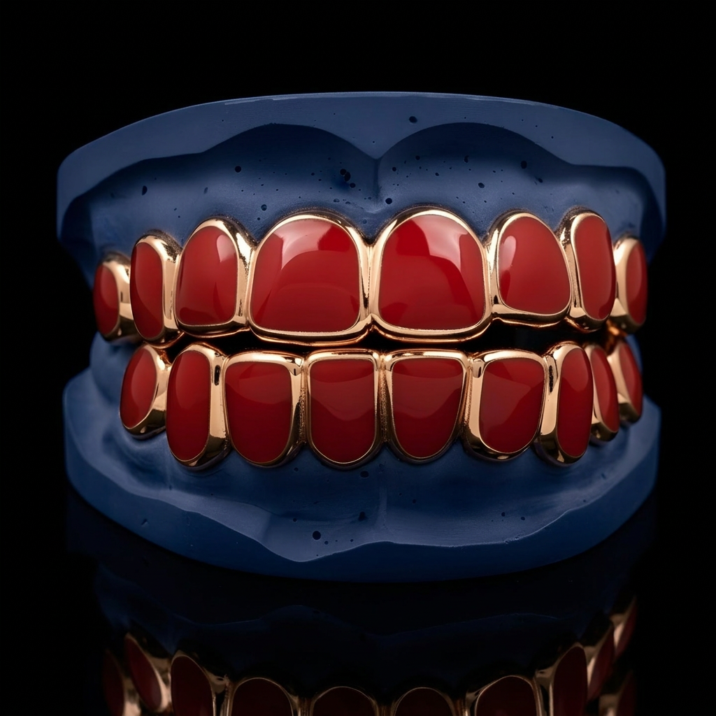 Silver Enamel Grillz - custom grillz, view 5