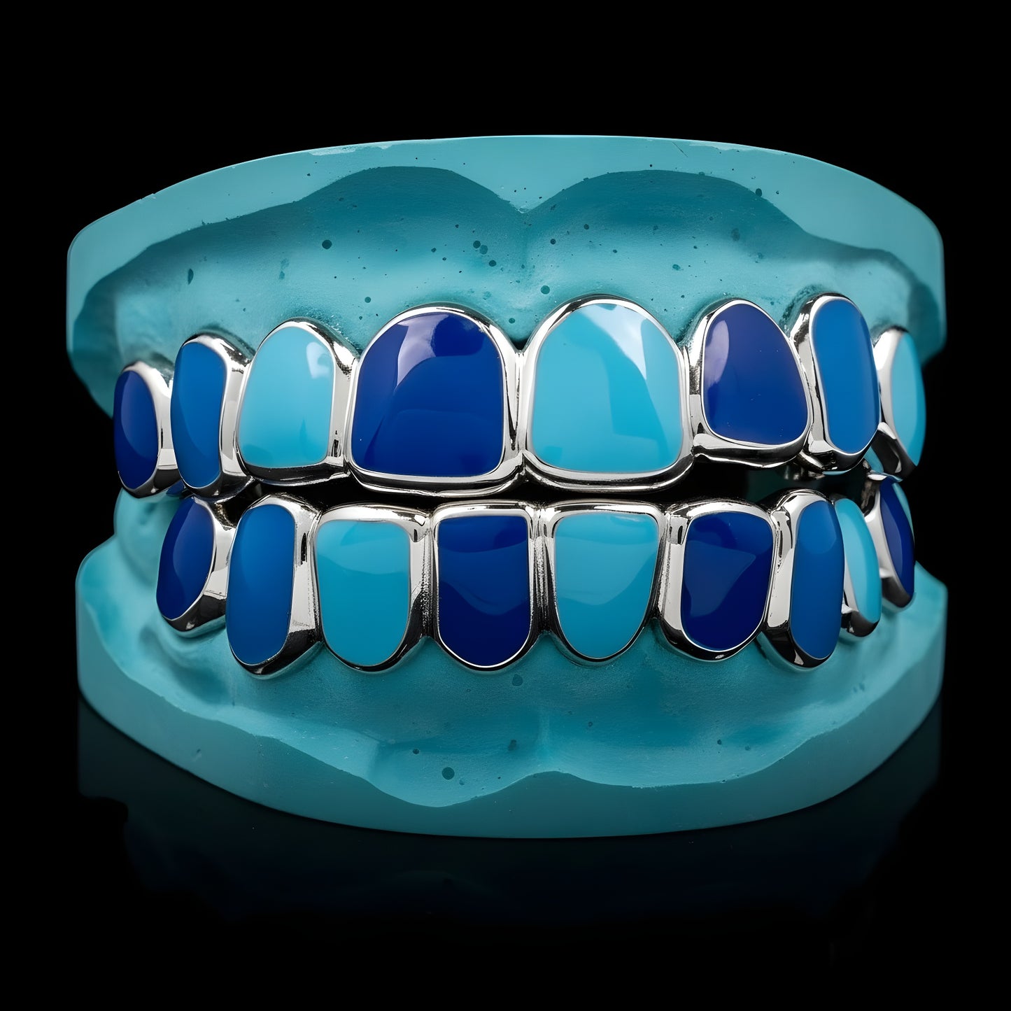 Silver Enamel Grillz