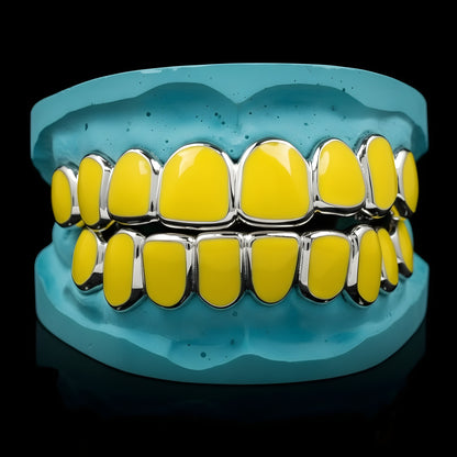Silver Enamel Grillz