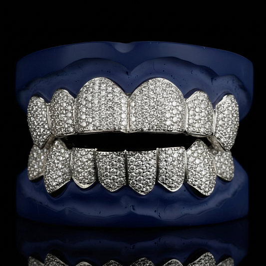 Honey Ice - Silver SI Diamond Honeycomb Grillz
