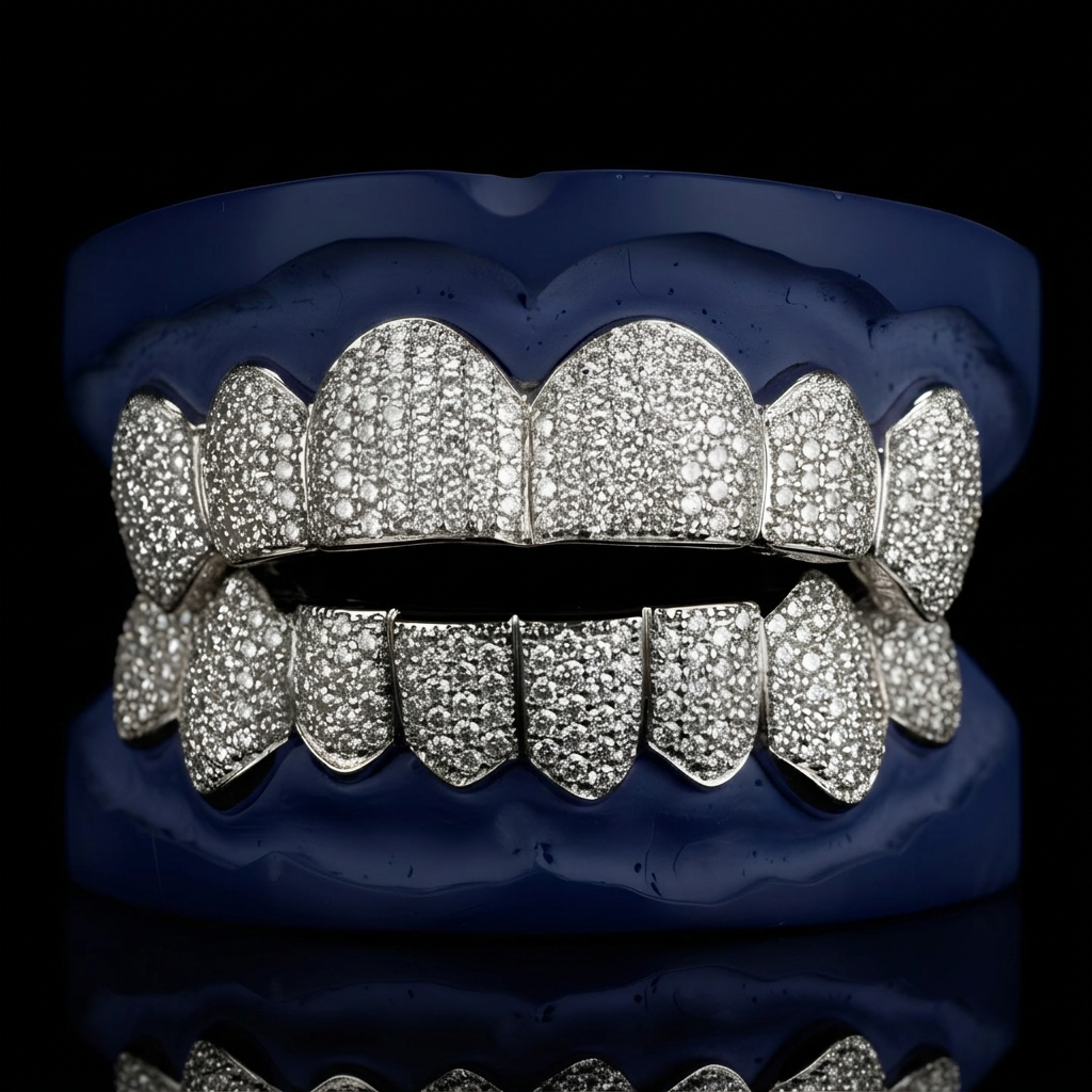 Royal Hive - Gold VS Diamond Honeycomb Grillz - custom grillz, view 2