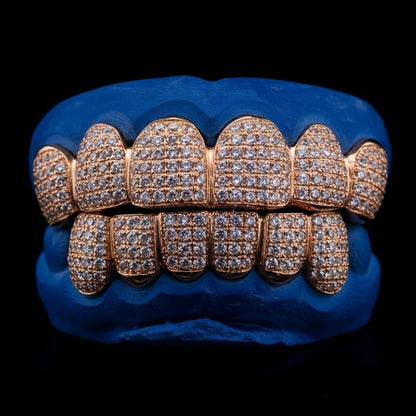 Gold with Moissanites Straight Setting