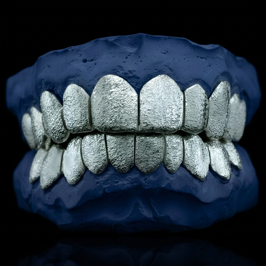 Stardust Sluggs - Silver Diamond Dust Grillz - custom grillz, view 1