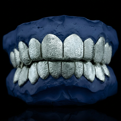 Stardust Sluggs - Silver Diamond Dust Grillz - custom grillz, view 1
