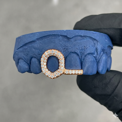 Silver Two Teeth Fang and Bar Iced Out (Moissanites)