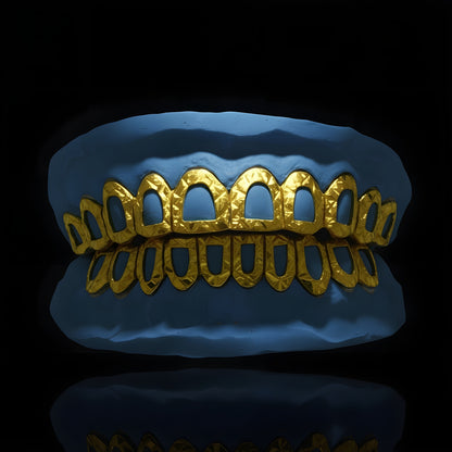 Gold Open Face With Diamond Dust and Diamond Cut