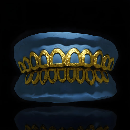 Gold Open Face With Diamond Dust and Diamond Cut