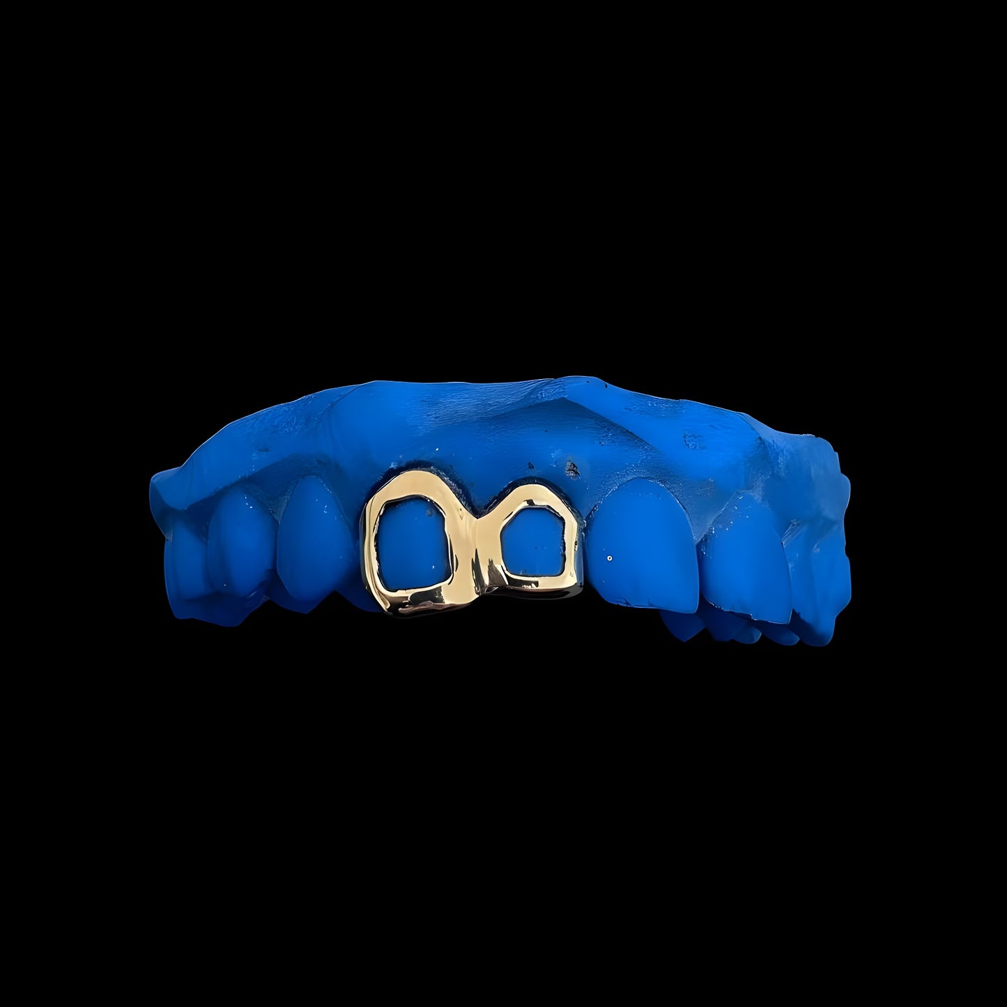 Gold Open Face Two Teeth