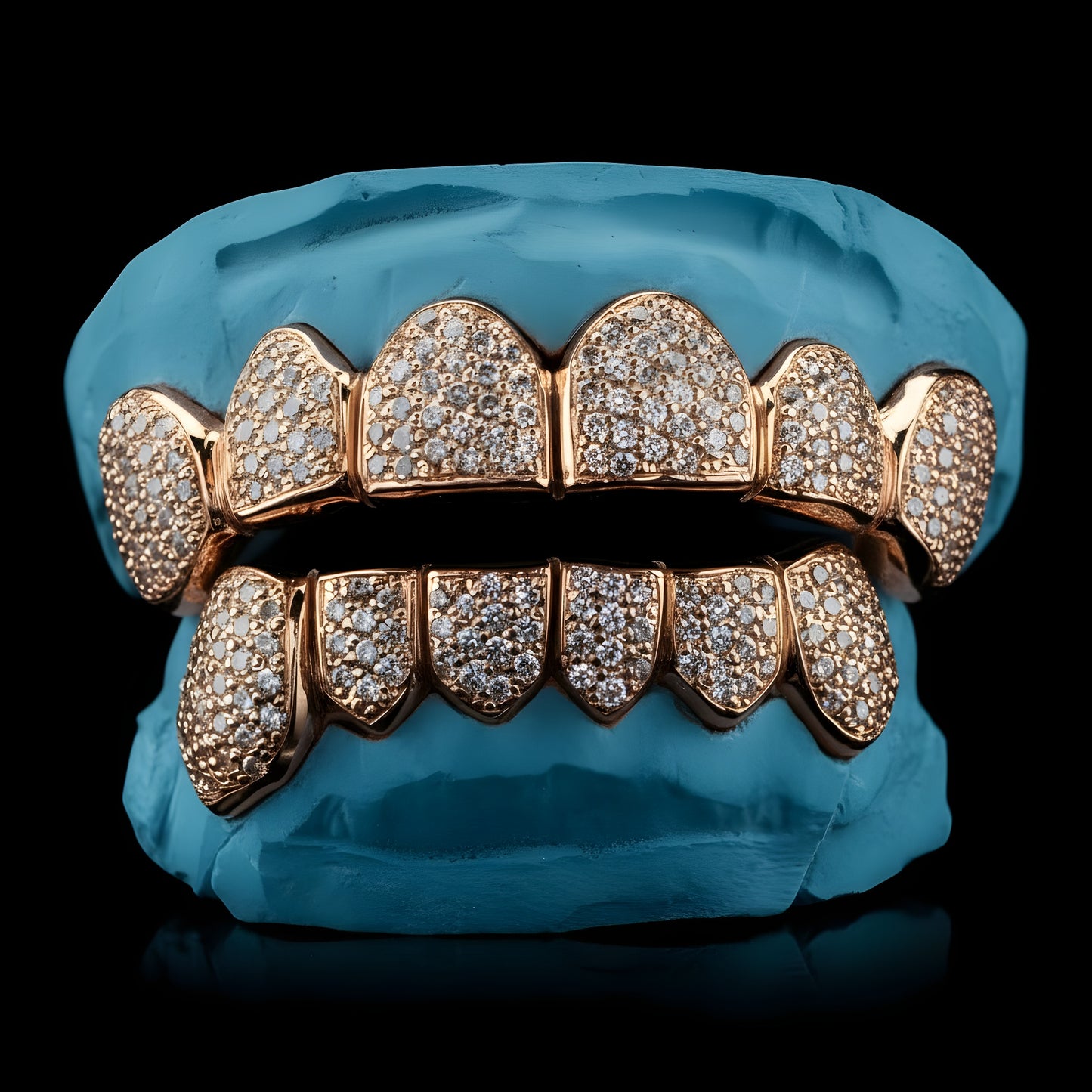 Gold with Moissanites HoneyComb Setting