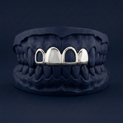 Silver Four Teeth Alternating