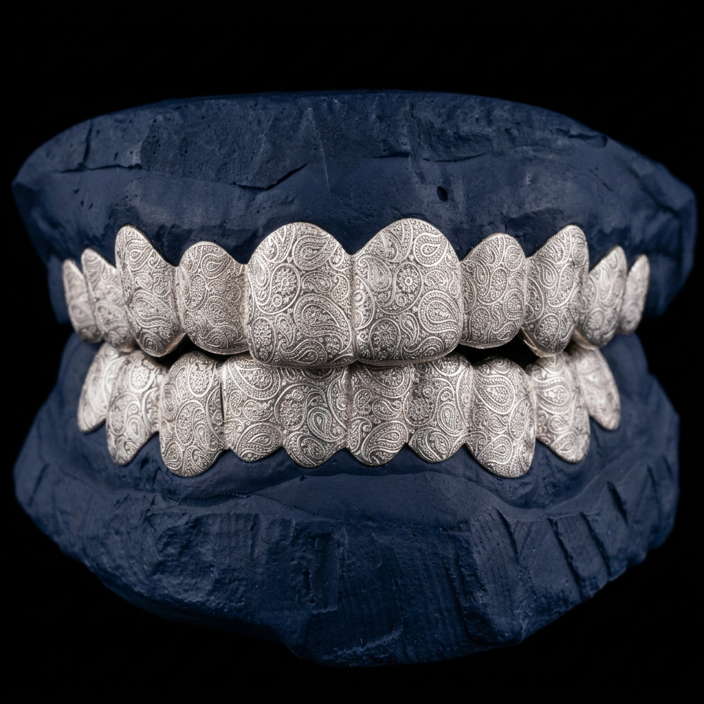 Bandana - Silver Paisley Grillz