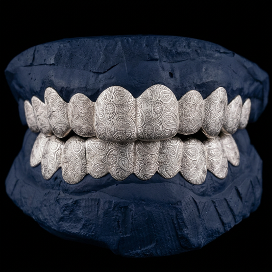 Bandana - Silver Paisley Grillz