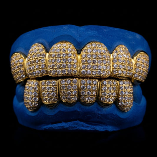 Gold with Moissanites Straight Setting