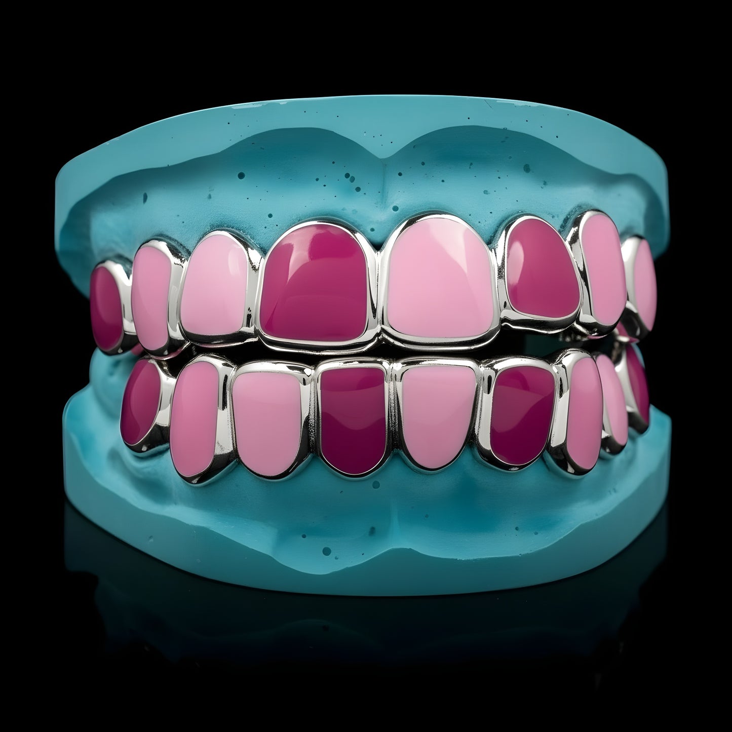 Silver Enamel Grillz