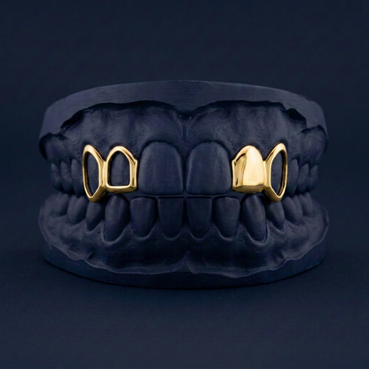 Gold Four Teeth 2 Solid 2 Open