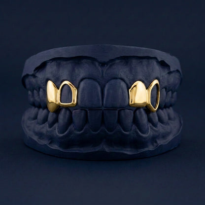 Checkerboard - Gold Alternating Open Face Grillz - alternating layout, also available on this listing