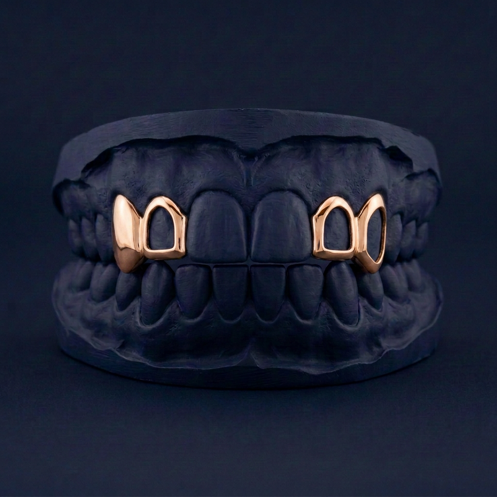 Silver Four Teeth Alternating rose gold plated finish