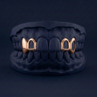 Silver Four Teeth Alternating rose gold plated finish