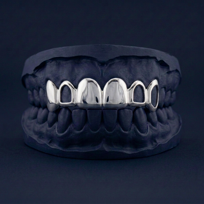 Silver Four Teeth Alternating