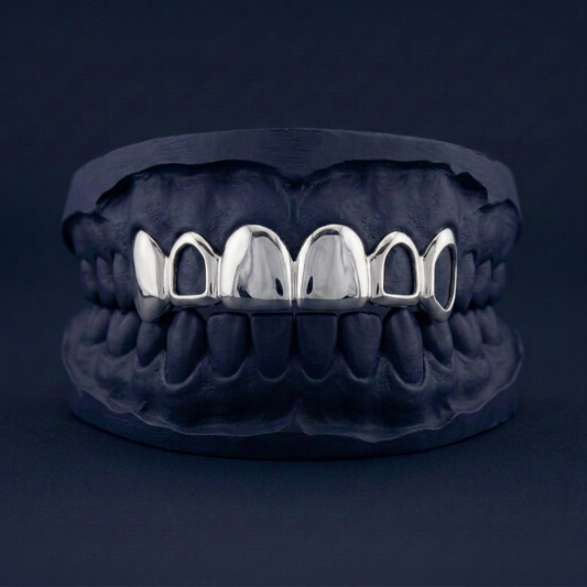 Silver Four Teeth Alternating