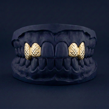 Gold Four Teeth Diamond Cut