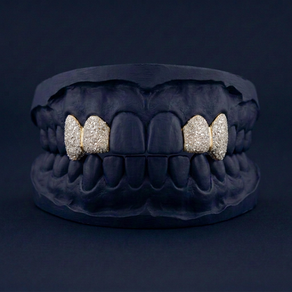 Gold Four Teeth Diamond Dust