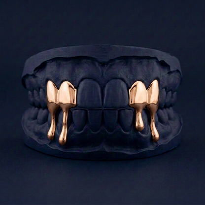 Silver Four Teeth Drip rose gold plated finish