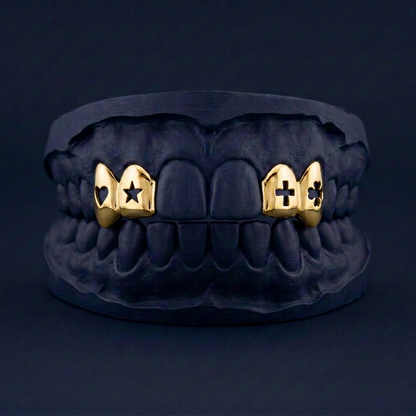 Silver Four Teeth Mixed Cut Out rose gold plated finish