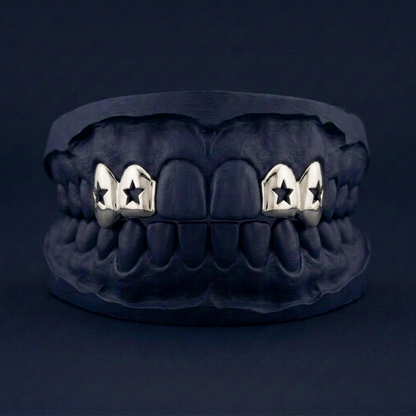 Silver Four Teeth Star Cut Out
