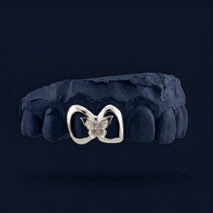 Monarch - Gold Two Teeth Butterfly Grillz
