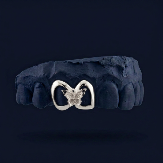 Monarch - Gold Two Teeth Butterfly Grillz