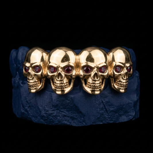 Ossuary - Gold Skull Row Grillz