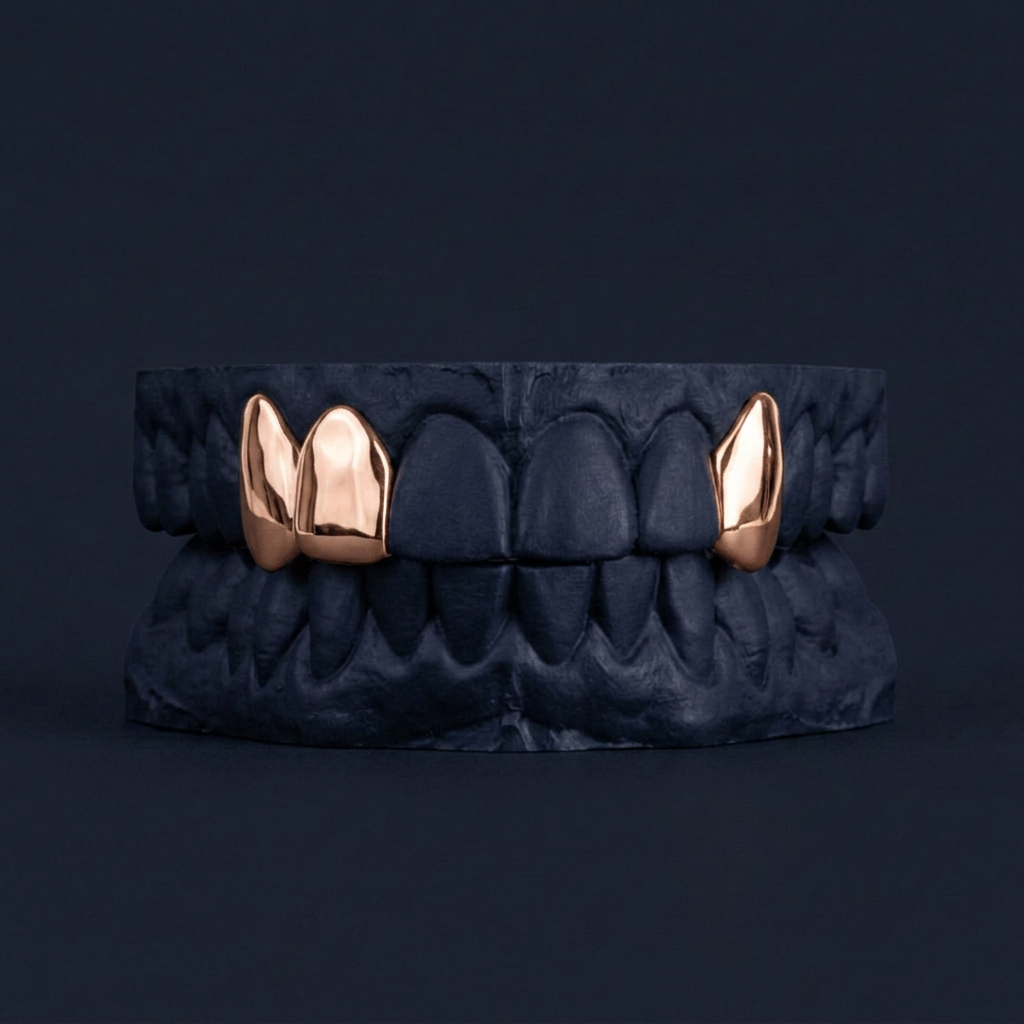 Double Fang And Cap rose gold plated
