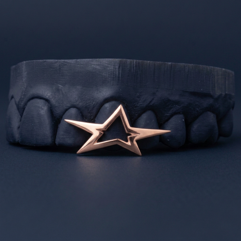 Single Gold Star rose gold plated