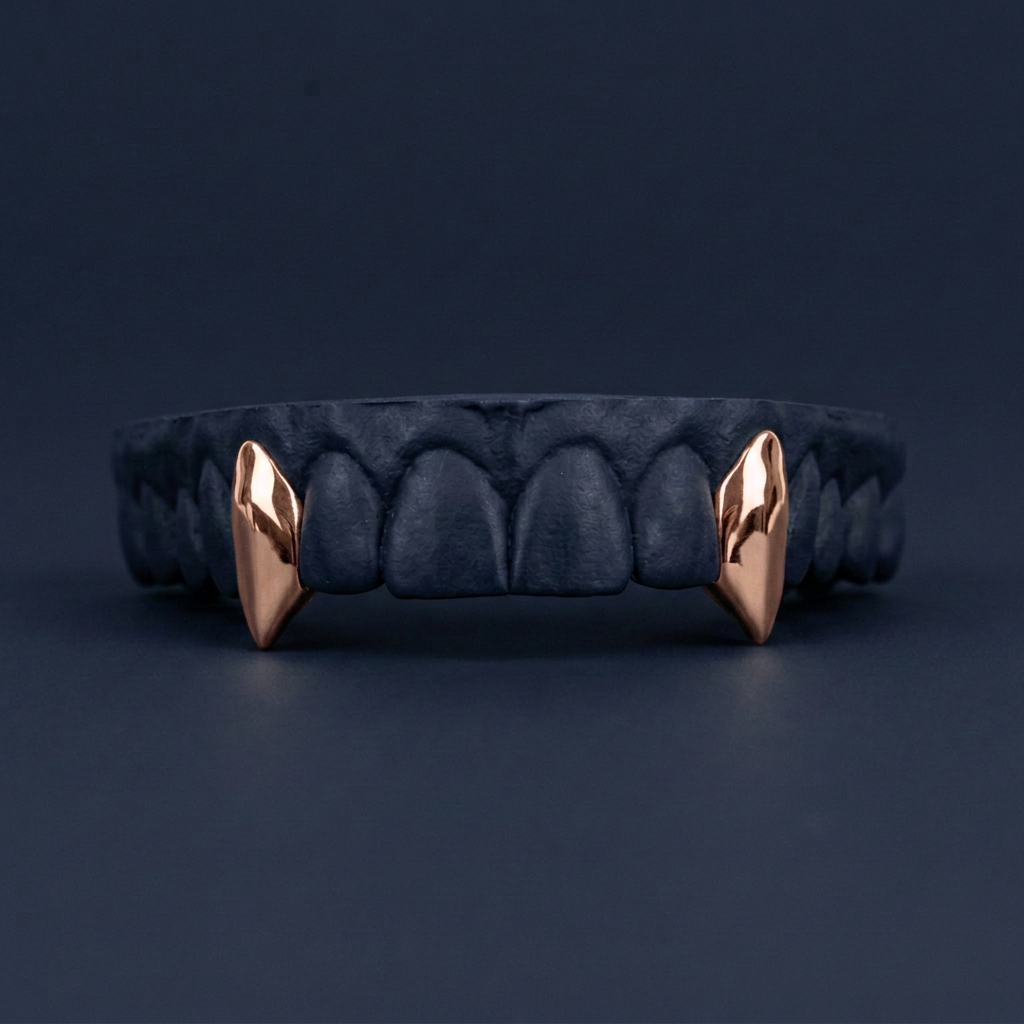 Two Fang rose gold plated