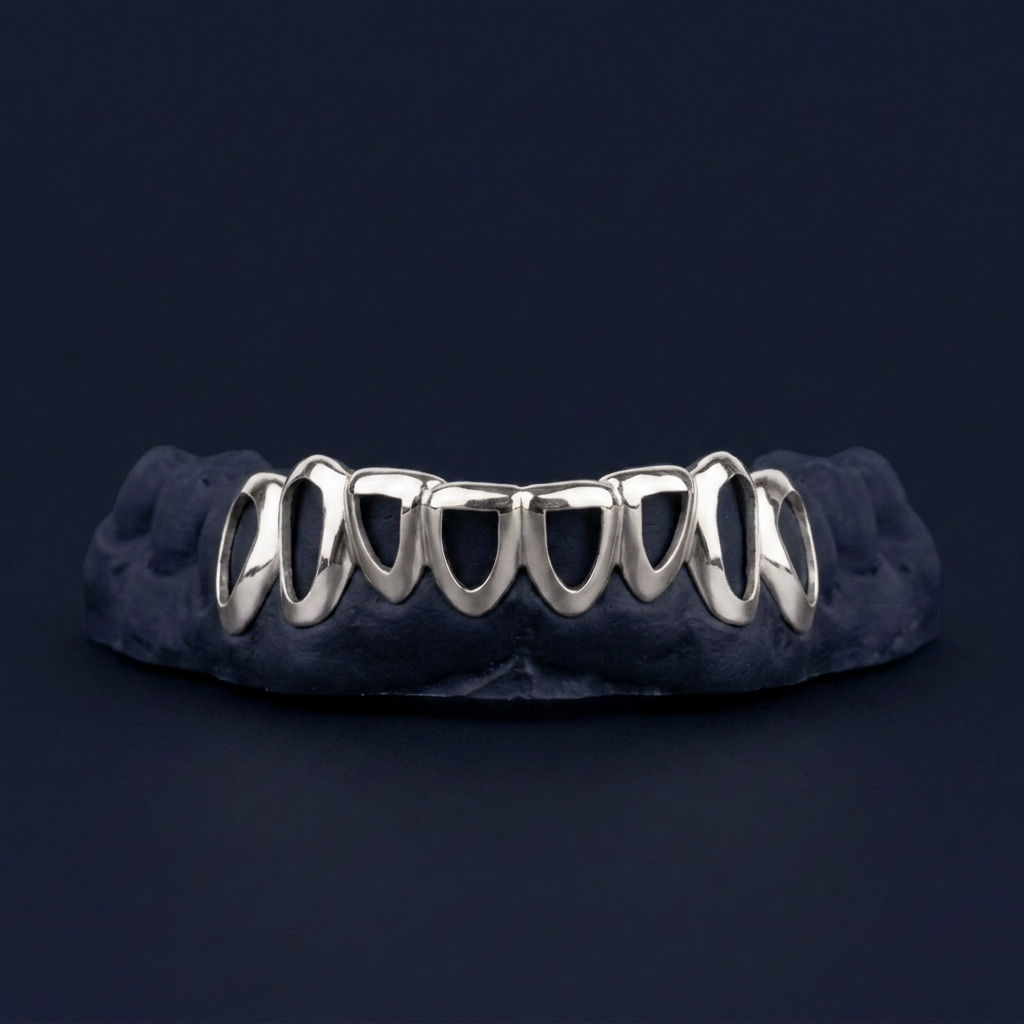 Silver Eight Tooth Open Face