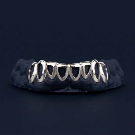Silver Eight Tooth Open Face