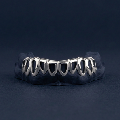 Silver Ten Tooth Open Face