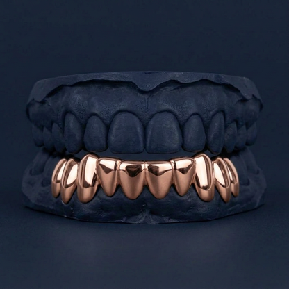 Eight Tooth Solid Bottom rose gold plated