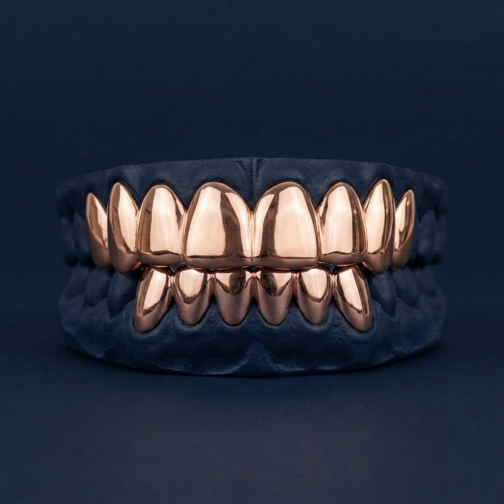 Eight Tooth Solid Top rose gold plated