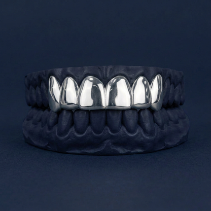 Silver Six Tooth Solid Top